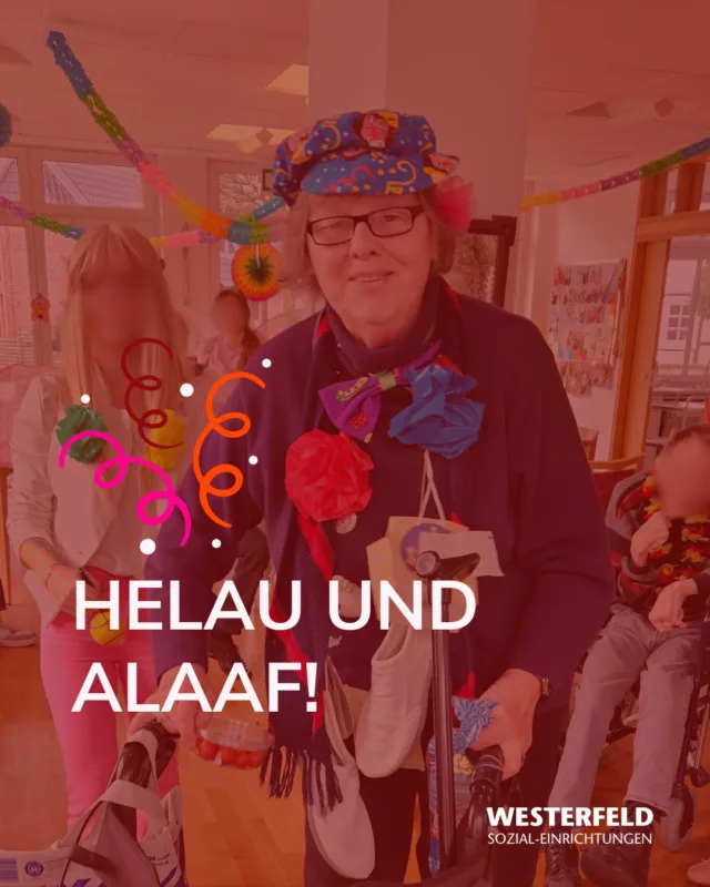 🎉 Helau und Alaaf! 🎭

Wir wünschen Dir eine jecke Altweiberfastnacht und eine unvergessliche Karnevalszeit voller Freude, Spaß und guter Laune! 💃🕺

Was sind Deine Pläne für den Tag? Schreib’s uns in die Kommentare! 🥳💬

#WesterfeldSozialEinrichtungen #Westerfeld #Werte #Pflege #Tagespflege #Seniorenresidenz #Wohlbefinden #Seniorenpflege #Pflegekraft #Pflegefachkraft #Belm #Osnabrück #Wallenhorst #Rulle #Helau #Alaaf #Karneval